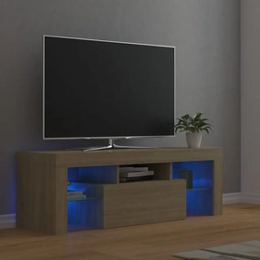 Έπιπλο Τηλεόρασης με LED Sonoma Δρυς 120x35x40 εκ. - Καφέ