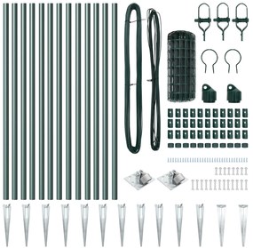vidaXL Euro Fence με 13 Σημαδεμένους Στύλους 0.8x25 μ Γαλβανισμένο Μέταλλο Πράσινο