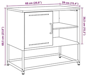 Έπιπλο Τηλεόρασης Λευκό 68x39x60,5 εκ. από Χάλυβα - Λευκό