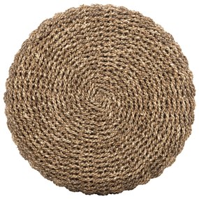 Σκαμπό Beam Ξύλο Τεάκ και Seagrass σε Φυσικό &amp; Μαύρο Φ43x45 Υ Εκ.