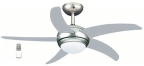 Primo PRCF-80425 Ανεμιστήρας Οροφής 44'' 110εκ. Με Τηλεχειριστήριο 1 Φως 5 Φτερά Ασημί