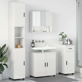 vidaXL Σετ Επίπλων Μπάνιου 4 pcs Γυαλιστερό λευκό 61 x 35 x 64 εκ.