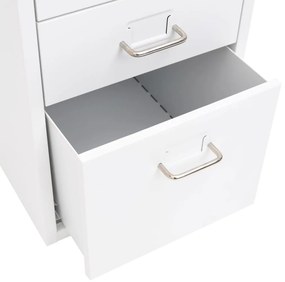 vidaXL Αρχειοθήκη Φορητή Λευκή 28 x 41 x 69 εκ. Μεταλλική