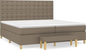 vidaXL Κρεβάτι Boxspring με Στρώμα Taupe 200x200 εκ. Υφασμάτινο