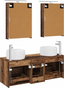 vidaXL Σετ Επίπλων Μπάνιου 5 pcs Παλαιωμένο ξύλο