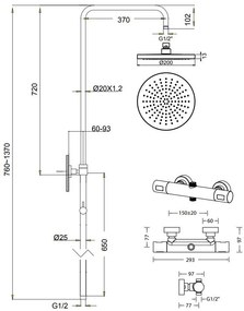 Κολώνα ντους Eurorama Thermo Round