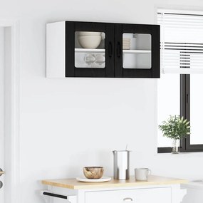 vidaXL Ραφιέρα τοίχου LUCCA Μαύρη Δρυς 80 x 31 x 40 εκ
