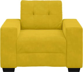 vidaXL Πολυθρόνα Κίτρινη Βελούδινη 100x78x80 εκ.