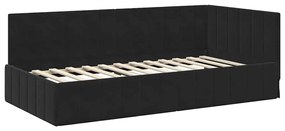 vidaXL Κρεβάτι Γωνίας με κεφαλάρι Μαύρο 90 x 200 cm Βελούδο
