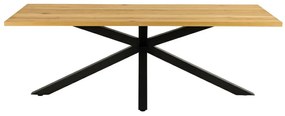 Τραπέζι Oakland 800, Άγρια δρυς, Μαύρο, 76x90x220cm, 75 kg, Ινοσανίδες μέσης πυκνότητας, Φυσικό ξύλο καπλαμά, Μέταλλο | Epipla1.gr