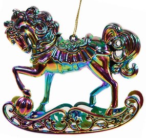 Χριστουγεννιάτικο Στολίδι Αλογάκι Ιριδίζον 10cm 4936