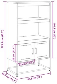 Έπιπλο Τηλεόρασης Ανθρακί 100,5x39x60,5 εκ. από Ατσάλι - Ανθρακί