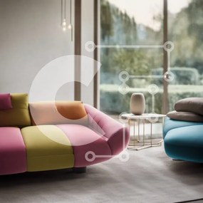 Intra Συλλεκτικό Ξύλινο Παζλ Plywood  4mm - Πολύχρωμο σαλόνι με καναπέ και καρέκλα Σε Ξύλινο Κουτί - Διαστάσεις Puzzle: 10x10 cm – 25 κομμάτια