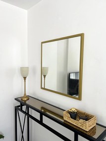 Stewehome Καθρέφτης Χρυσό Μεταλλικό Πλαίσιο 60x60 cm
