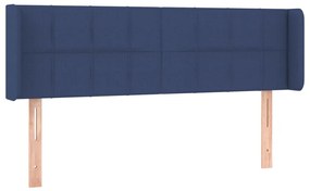 vidaXL Κεφαλάρι Κρεβατιού LED Μπλε 147x16x78/88 εκ. Υφασμάτινο