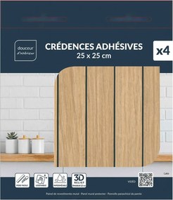 Αυτοκόλλητα πλακάκια Douceur d'intérieur - 25x25cm  - 4τμχ - Μπεζ