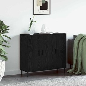 vidaXL Πλαϊνό γραφείο Μαύρο 90 x 34 x 80 εκ. Επεξεργασμένο ξύλο