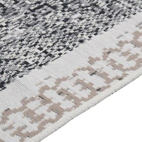 vidaXL Χαλί Μαύρο και Γκρι 100x200 εκ. Βαμβακερό