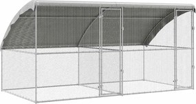 vidaXL Κλουβί για κότες 2 pcs Ασημί 400 x 200 x 200 εκ.