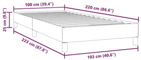 BOX SPRING ΚΡΕΒΑΤΙ ΧΩΡΙΣ ΣΤΡΩΜΑ ΣΚΟΥΡΟ ΓΚΡΙ 100X220 ΕΚ. 3315862