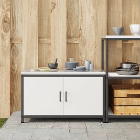 vidaXL Ντουλάπα Αποθήκευσης Κουζίνας Λευκό 60 x 50 x 92 εκ. Ατσάλι