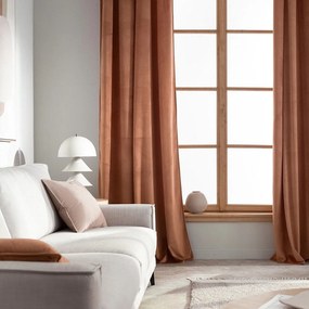 Κουρτίνα 711 13 Με Τρουκς Clay Brown Gofis Home 140X280 Πολυέστερ