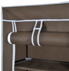 Υφασμάτινη παπουτσοθήκη με κάλυμμα 57 x 29 x 162 cm Καφέ