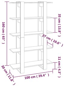 ΒΙΒΛΙΟΘΗΚΗ/ΔΙΑΧΩΡΙΣΤΙΚΟ ΧΩΡΟΥ ΛΕΥΚΟ 100 X 30 X 160 ΕΚ. 811529