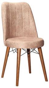 Καρέκλα Nevis I pakoworld εκρού antique ύφασμα-καρυδί πόδι Model: 266-000004