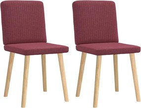 vidaXL Καρέκλες Τραπεζαρίας 2 τεμ. Μπορντό Υφασμάτινες