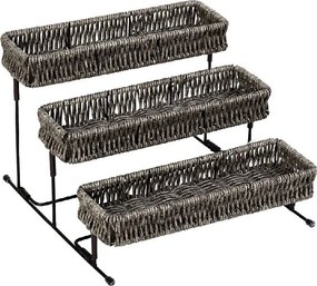 ΔΙΣΚΟΣ 3 ΕΠΙΠΕΔΩΝ SYNTH. RATTAN ΓΚΡΙ 25Χ25Χ16ΕΚ