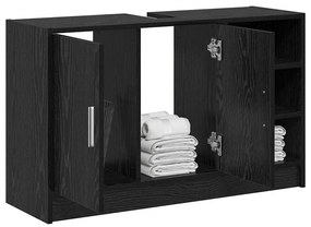 vidaXL Ντουλάπι Νιπτήρα Μαύρη Οξυά 90 x 29 x 55 εκ. Επεξεργασμένο ξύλο