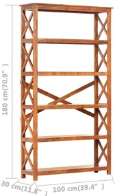 vidaXL Βιβλιοθήκη 100x30x180 εκ. Μασίφ Ξύλο Ακακίας με Μελί Φινίρισμα
