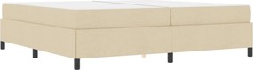 vidaXL Κρεβάτι με ελατήρια με στρώμα Κρεμ 200 x 200 cm ύφασμα