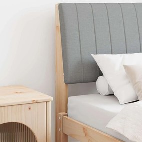 vidaXL Ταπετσαρισμένο κεφαλάρι Ανοιχτό γκρι 75 cm Στερεά ξυλεία πεύκου
