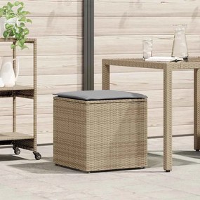 vidaXL Κουτί Μαξιλαριών Μπεζ 50 x 50 x 50 cm συνθετικό ρατάν