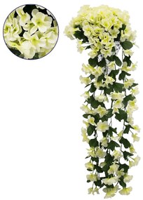 78056 Τεχνητό Κρεμαστό Φυτό Διακοσμητικών Λουλουδιών με Λευκά Φλόξ M30 x Υ80 x Π30cm