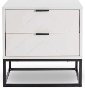 DIANO Κομοδίνο με 2 Συρτάρια, Άσπρο