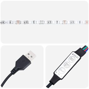 Κομοδίνο Επιτοίχιο με Φώτα LED Καπνιστή Δρυς 860219