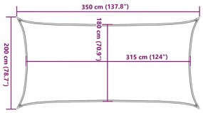 Πανί Σκίασης Ορθογώνιο Άμμου 2x3,5 μ. HDPE 160 γρ./μ² - Κίτρινο