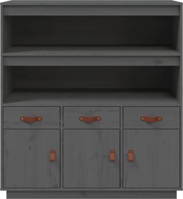 vidaXL Ντουλάπι Γκρι 100 x 40 x 108,5 εκ. από Μασίφ Ξύλο Πεύκου
