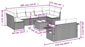 vidaXL Σετ Καναπέ Κήπου 10 τεμ. Μπεζ Συνθετικό Ρατάν με Μαξιλάρια