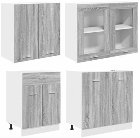 vidaXL Σετ ντουλαπιών κουζίνας 4 pcs Γκρι sonoma 140 x 46 x 81.5 εκ