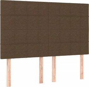 vidaXL Κρεβάτι Boxspring με Στρώμα Σκούρο Καφέ 140x190 εκ. Υφασμάτινο