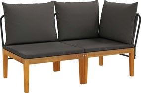 vidaXL 2 τμχ. Σετ Lounge Κήπου με Μαξιλάρια Φυσικό