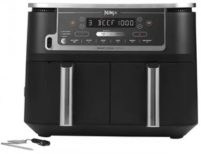 Ninja AF451EU Διπλή φριτέζα ζεστού αέρα, 2470W, 9,5L, 6 προγράμματα, ανεξάρτητες ζώνες, συγχρονισμός, μαύρο χρώμα