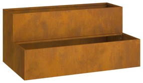 vidaXL Γλάστρα Κήπου 2-Επίπεδη 100x60x45 εκ Φθαρτό Ατσάλι