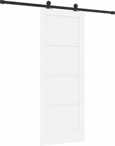 vidaXL Συρόμενη Πόρτα Λευκό και Μαύρο 78 x 202 εκ.