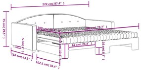 Καναπές Κρεβάτι Συρόμενος Μπλε 100x200 εκ. Βελούδινος Στρώματα - Μπλε