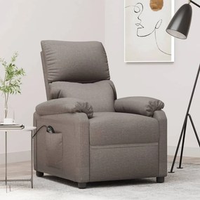 vidaXL Πολυθρόνα Ανακλινόμενη Ηλεκτρική Taupe Υφασμάτινη